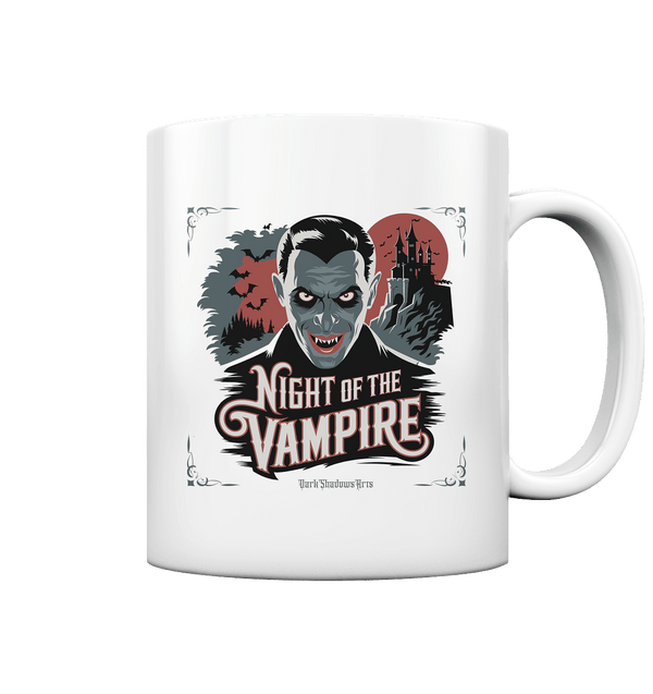 Night of the Vampire – Gothic Vampir mit Schloss & Vollmond - Tasse glossy | Trinkgefäße | Dark Shadows Arts
