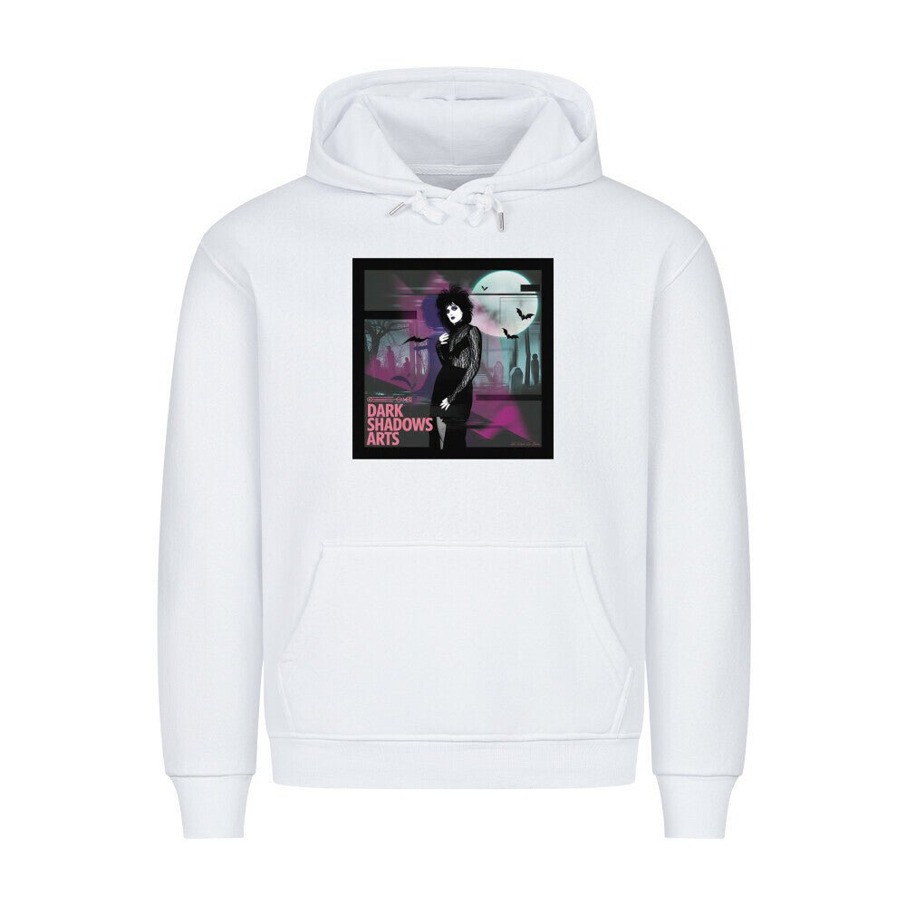 Night Queen – Gothic Eleganz im VHS - Glitch - HigherBlanks Premium Hoodie | Hoodie | Dark Shadows Arts