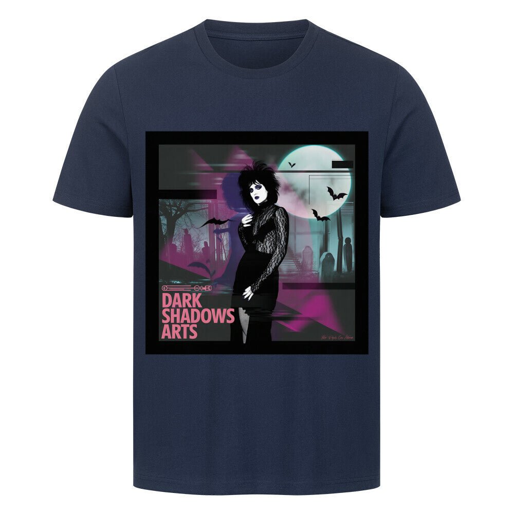 Night Queen – Gothic Eleganz im VHS - Glitch - HigherBlanks Premium T-Shirt | T-Shirt | Dark Shadows Arts