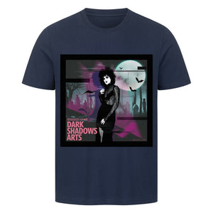 Night Queen – Gothic Eleganz im VHS - Glitch - HigherBlanks Premium T-Shirt | T-Shirt | Dark Shadows Arts