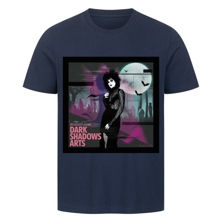 Night Queen – Gothic Eleganz im VHS - Glitch - HigherBlanks Premium T-Shirt | T-Shirt | Dark Shadows Arts