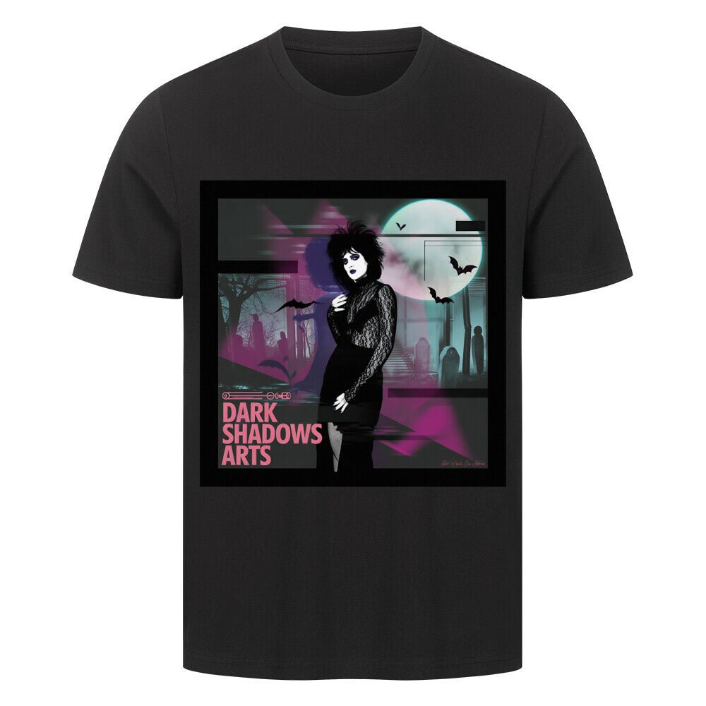 Night Queen – Gothic Eleganz im VHS - Glitch - HigherBlanks Premium T-Shirt | T-Shirt | Dark Shadows Arts