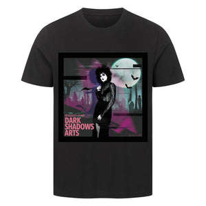Night Queen – Gothic Eleganz im VHS - Glitch - HigherBlanks Premium T-Shirt | T-Shirt | Dark Shadows Arts
