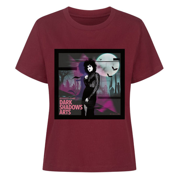 Night Queen – Gothic Eleganz im VHS - Glitch - Premium Organic Shirt Women | T-Shirt | Dark Shadows Arts