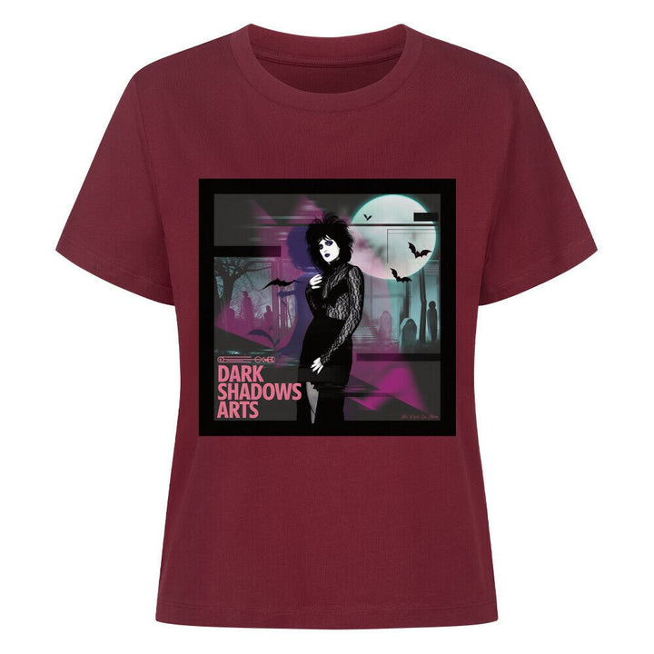 Night Queen – Gothic Eleganz im VHS - Glitch - Premium Organic Shirt Women | T-Shirt | Dark Shadows Arts