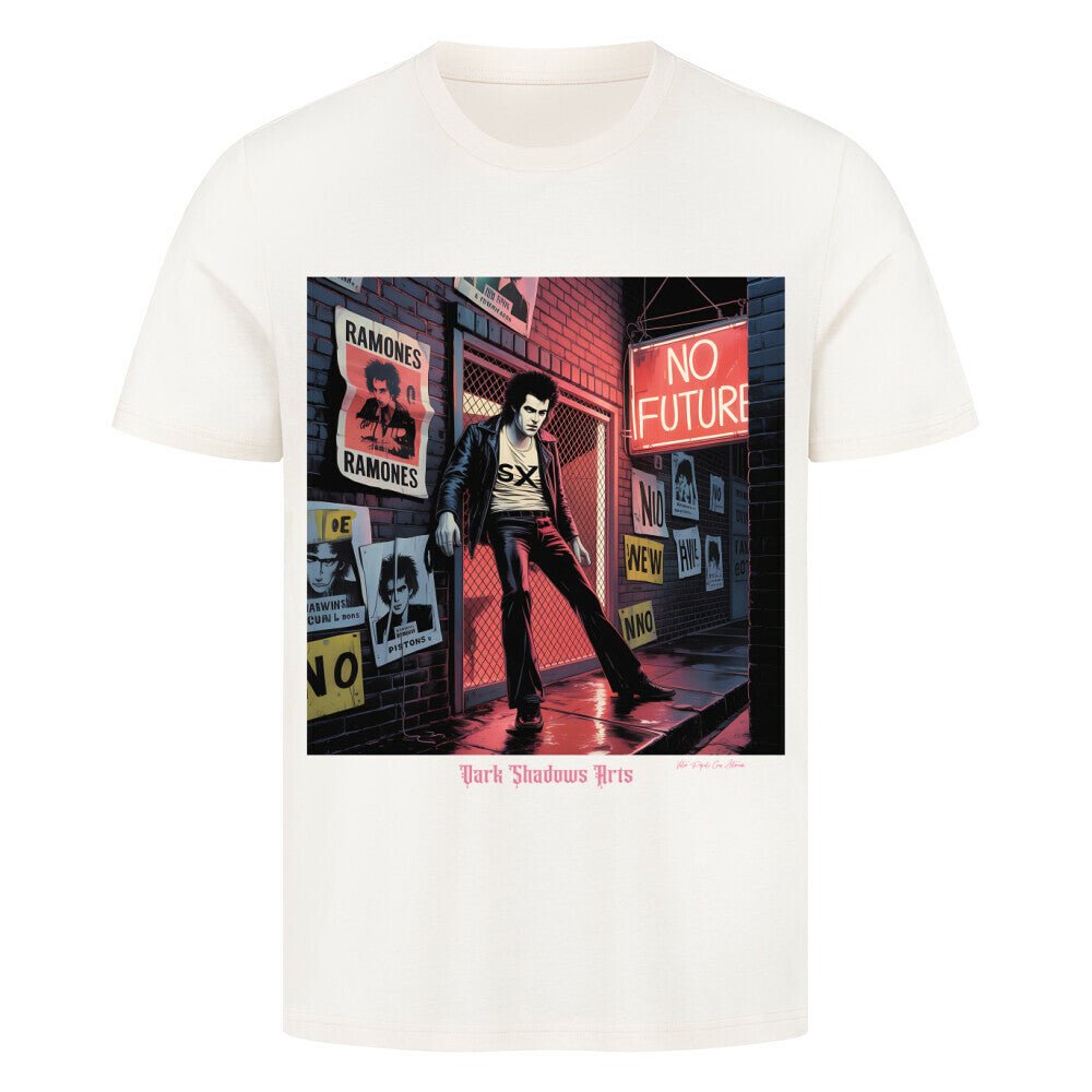 No Future Alley – Punk im Neonregen - HigherBlanks Premium T-Shirt | T-Shirt | Dark Shadows Arts