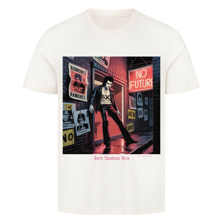 No Future Alley – Punk im Neonregen - HigherBlanks Premium T-Shirt | T-Shirt | Dark Shadows Arts