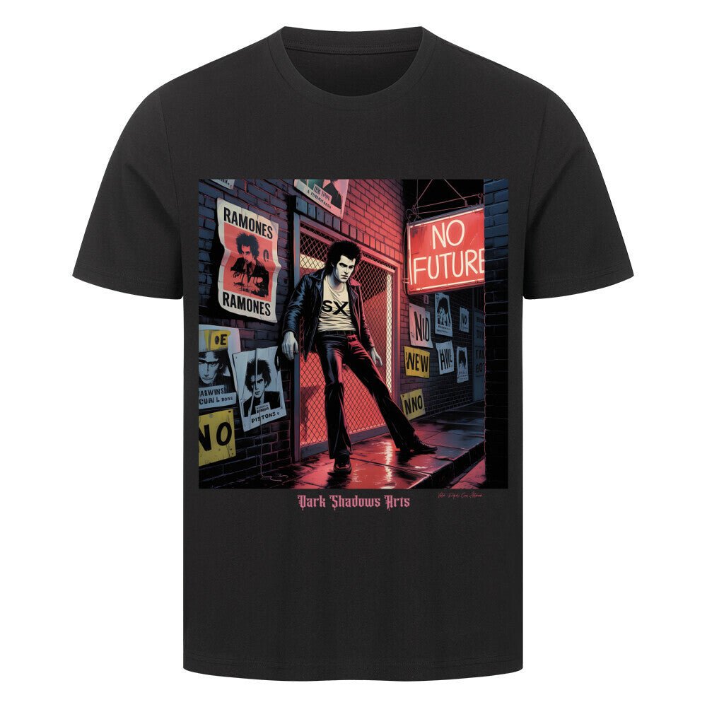 No Future Alley – Punk im Neonregen - HigherBlanks Premium T-Shirt | T-Shirt | Dark Shadows Arts