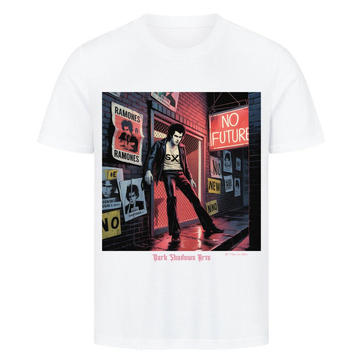 No Future Alley – Punk im Neonregen - HigherBlanks Premium T-Shirt | T-Shirt | Dark Shadows Arts