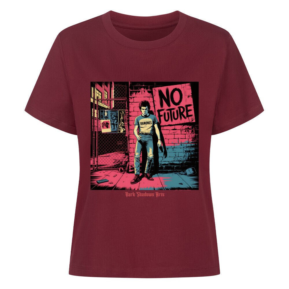 No Future – Rebellion in Rot & Beton - Premium Organic Shirt Women | T-Shirt | Dark Shadows Arts
