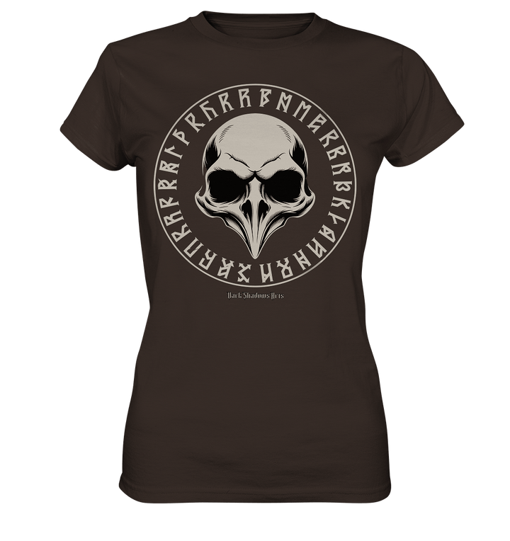 Nordic Raven Skull – Mystisches Design für Fans nordischer Ästhetik - Ladies Premium Shirt | Lady - Shirts | Dark Shadows Arts
