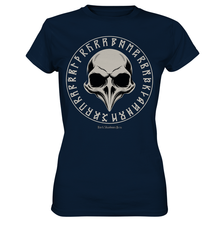 Nordic Raven Skull – Mystisches Design für Fans nordischer Ästhetik - Ladies Premium Shirt | Lady - Shirts | Dark Shadows Arts