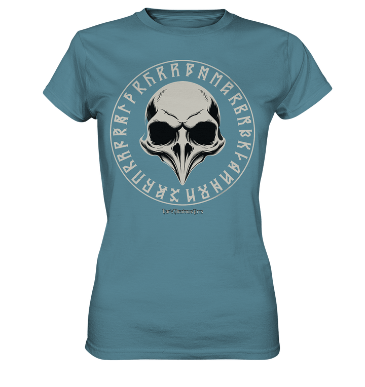 Nordic Raven Skull – Mystisches Design für Fans nordischer Ästhetik - Ladies Premium Shirt | Lady - Shirts | Dark Shadows Arts