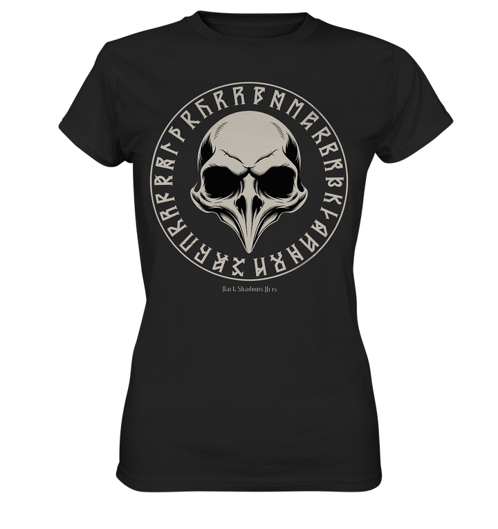 Nordic Raven Skull – Mystisches Design für Fans nordischer Ästhetik - Ladies Premium Shirt | Lady - Shirts | Dark Shadows Arts