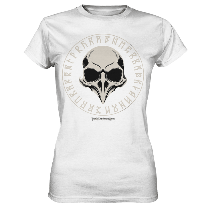 Nordic Raven Skull – Mystisches Design für Fans nordischer Ästhetik - Ladies Premium Shirt | Lady - Shirts | Dark Shadows Arts