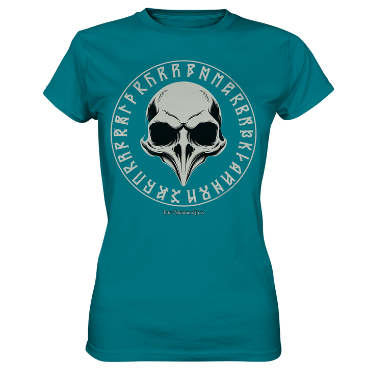 Nordic Raven Skull – Mystisches Design für Fans nordischer Ästhetik - Ladies Premium Shirt | Lady - Shirts | Dark Shadows Arts