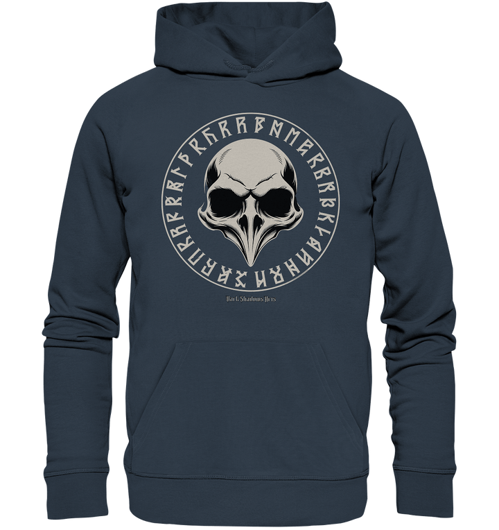 Nordic Raven Skull – Mystisches Design für Fans nordischer Ästhetik - Organic Hoodie | Hoodies | Dark Shadows Arts
