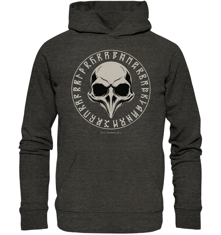 Nordic Raven Skull – Mystisches Design für Fans nordischer Ästhetik - Organic Hoodie | Hoodies | Dark Shadows Arts