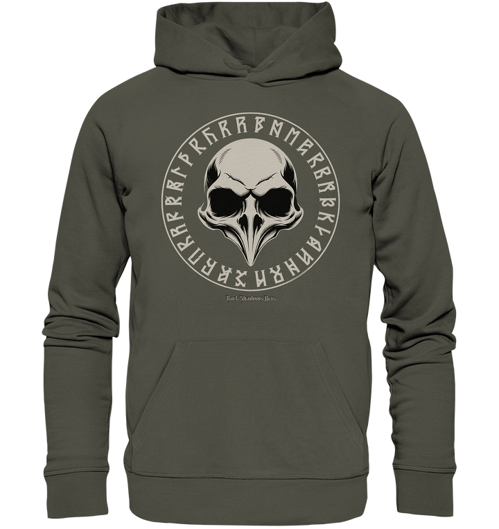 Nordic Raven Skull – Mystisches Design für Fans nordischer Ästhetik - Organic Hoodie | Hoodies | Dark Shadows Arts