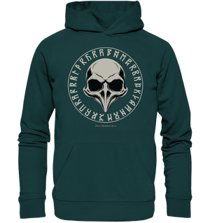Nordic Raven Skull – Mystisches Design für Fans nordischer Ästhetik - Organic Hoodie | Hoodies | Dark Shadows Arts
