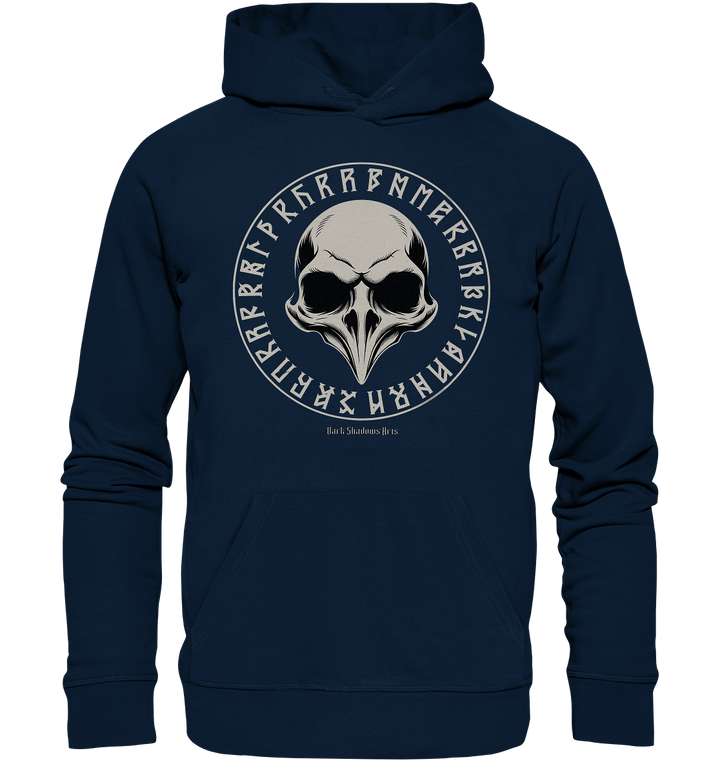 Nordic Raven Skull – Mystisches Design für Fans nordischer Ästhetik - Organic Hoodie | Hoodies | Dark Shadows Arts