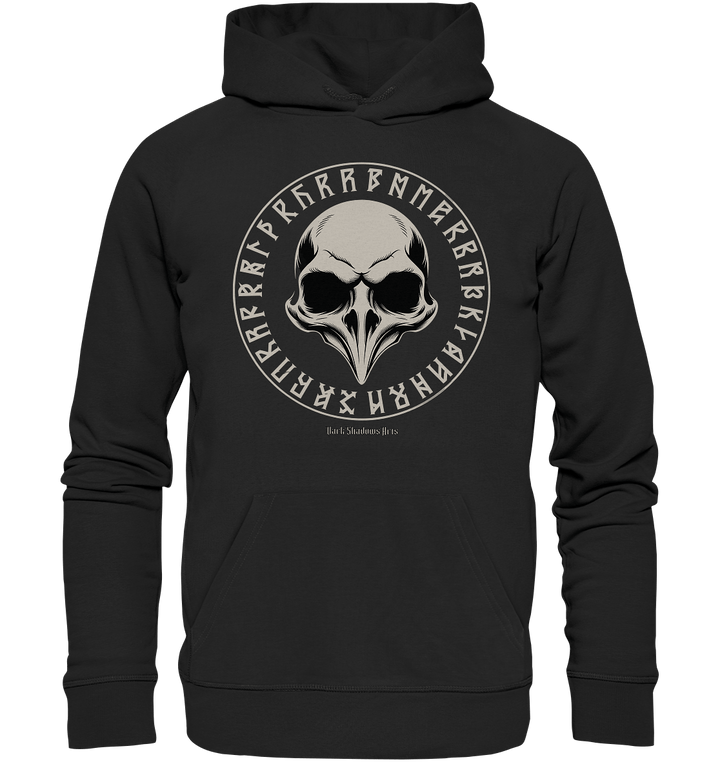 Nordic Raven Skull – Mystisches Design für Fans nordischer Ästhetik - Organic Hoodie | Hoodies | Dark Shadows Arts