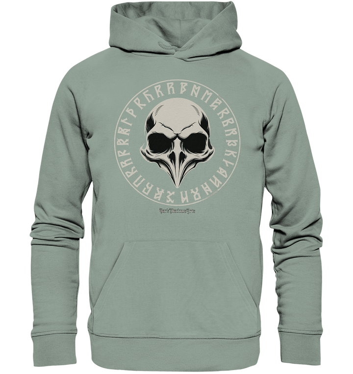 Nordic Raven Skull – Mystisches Design für Fans nordischer Ästhetik - Organic Hoodie | Hoodies | Dark Shadows Arts