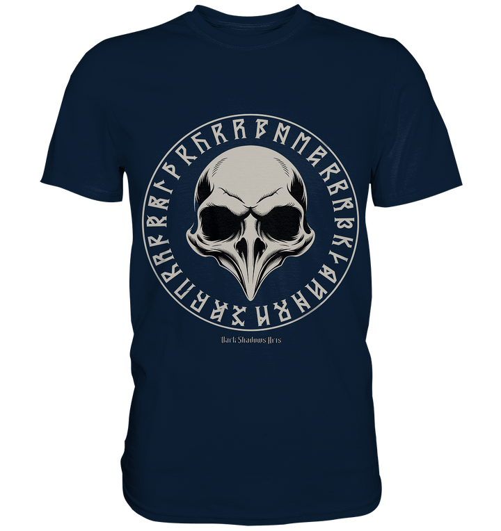 Nordic Raven Skull – Mystisches Design für Fans nordischer Ästhetik - Premium Shirt | Unisex - Shirts | Dark Shadows Arts