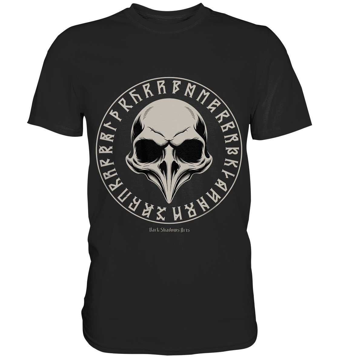 Nordic Raven Skull – Mystisches Design für Fans nordischer Ästhetik - Premium Shirt | Unisex - Shirts | Dark Shadows Arts