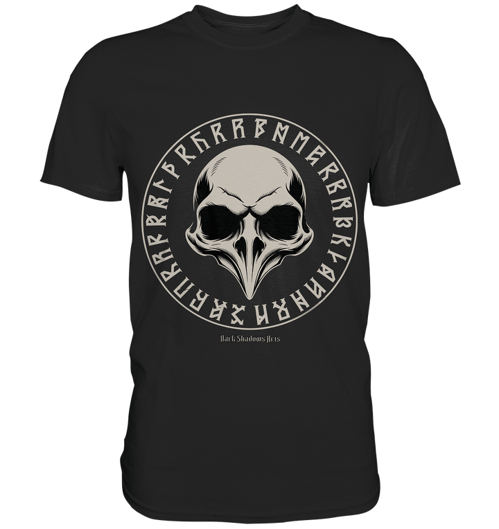 Nordic Raven Skull – Mystisches Design für Fans nordischer Ästhetik - Premium Shirt | Unisex - Shirts | Dark Shadows Arts