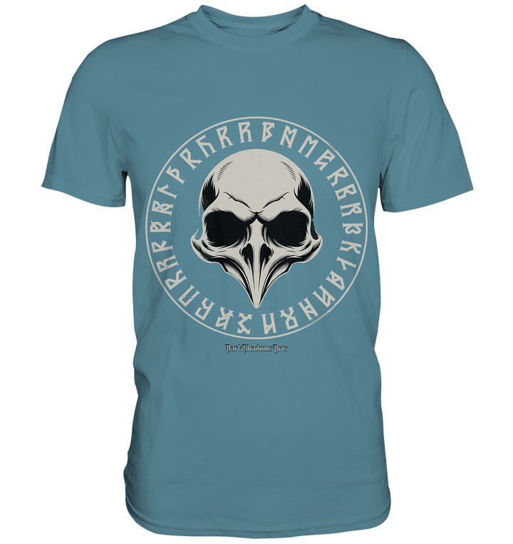 Nordic Raven Skull – Mystisches Design für Fans nordischer Ästhetik - Premium Shirt | Unisex - Shirts | Dark Shadows Arts
