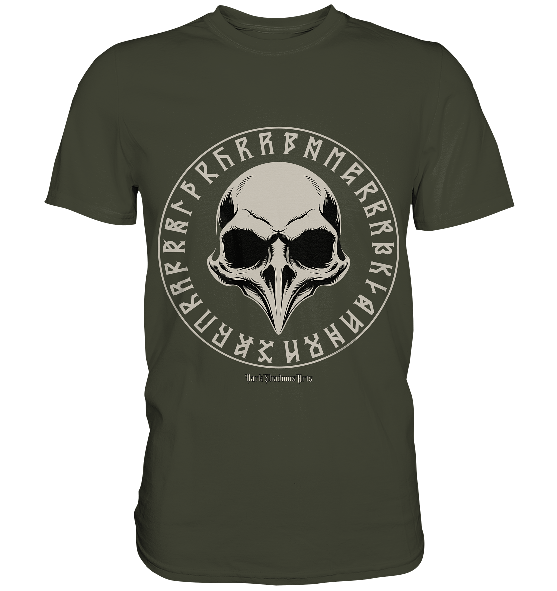 Nordic Raven Skull – Mystisches Design für Fans nordischer Ästhetik - Premium Shirt | Unisex - Shirts | Dark Shadows Arts