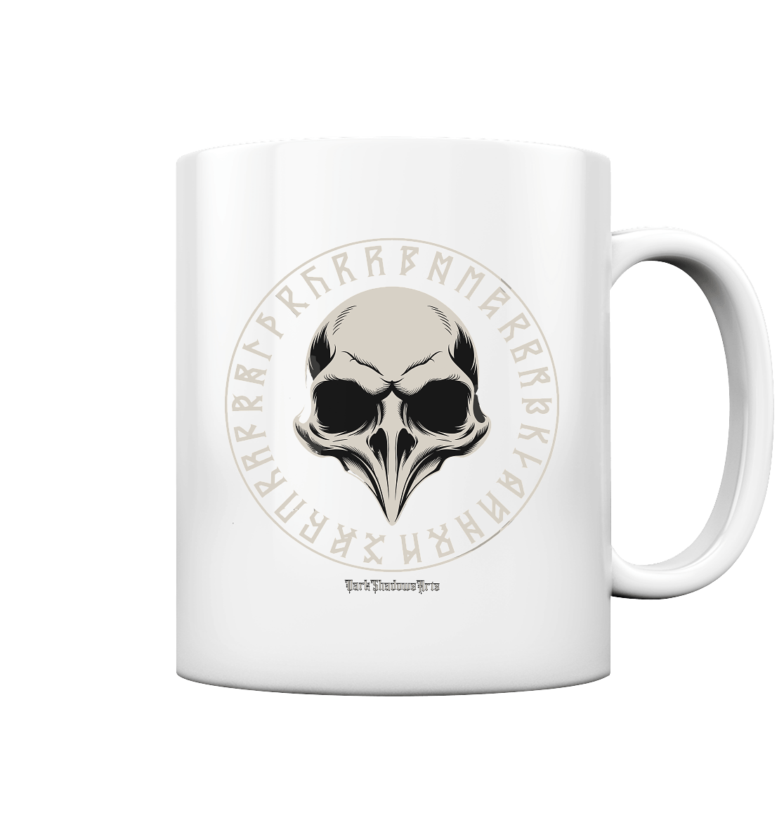 Nordic Raven Skull – Mystisches Design für Fans nordischer Ästhetik - Tasse glossy | Trinkgefäße | Dark Shadows Arts