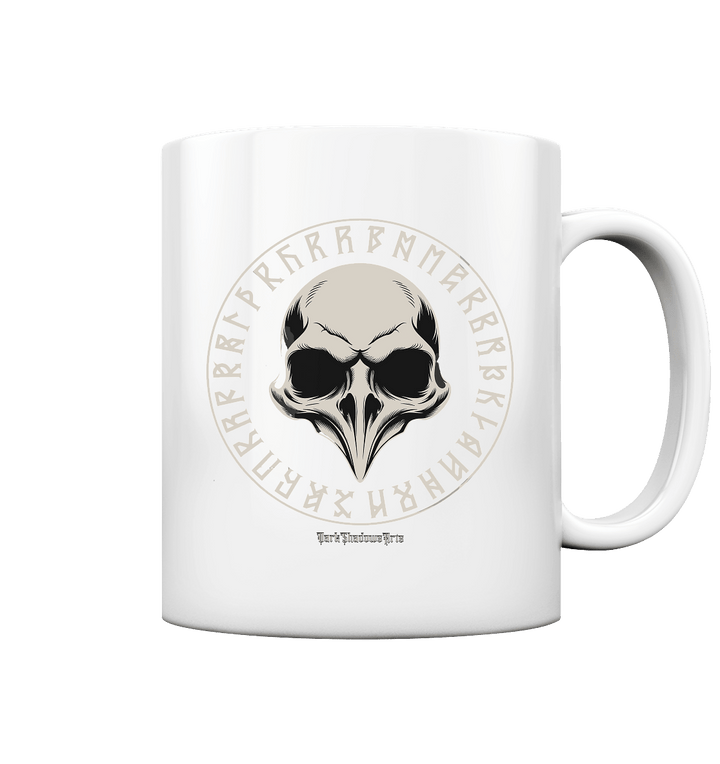 Nordic Raven Skull – Mystisches Design für Fans nordischer Ästhetik - Tasse glossy | Trinkgefäße | Dark Shadows Arts