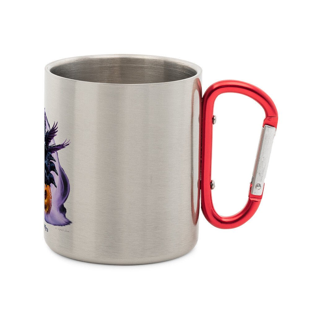 Raven Pumpkin Glow - Edelstahl - Tasse mit Karabiner | Mug | Dark Shadows Arts