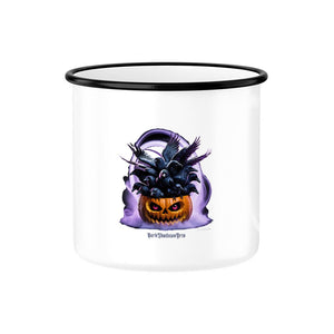 Raven Pumpkin Glow - Emaille Tasse | Mug | Dark Shadows Arts