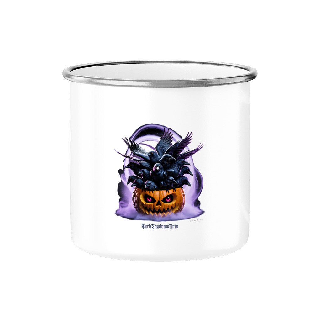 Raven Pumpkin Glow - Emaille Tasse | Mug | Dark Shadows Arts