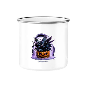 Raven Pumpkin Glow - Emaille Tasse | Mug | Dark Shadows Arts