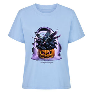 Raven Pumpkin Glow - Premium Organic Shirt Women | T-Shirt | Dark Shadows Arts