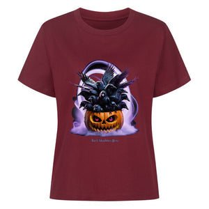 Raven Pumpkin Glow - Premium Organic Shirt Women | T-Shirt | Dark Shadows Arts