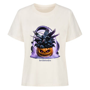 Raven Pumpkin Glow - Premium Organic Shirt Women | T-Shirt | Dark Shadows Arts