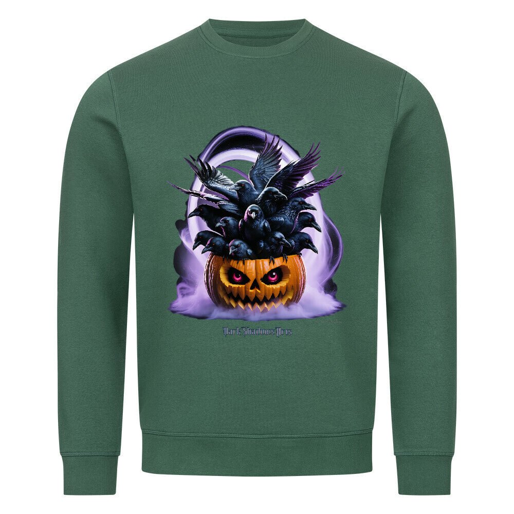 Raven Pumpkin Glow - Premium Organic Sweatshirt | Sweatshirt | Dark Shadows Arts