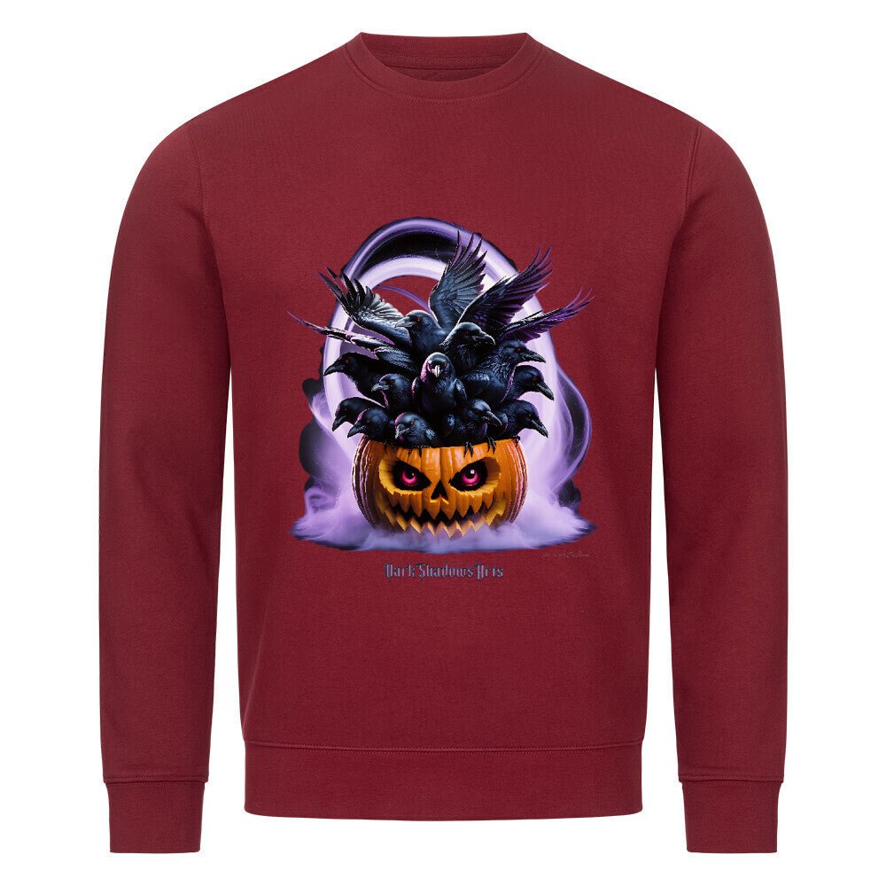 Raven Pumpkin Glow - Premium Organic Sweatshirt | Sweatshirt | Dark Shadows Arts