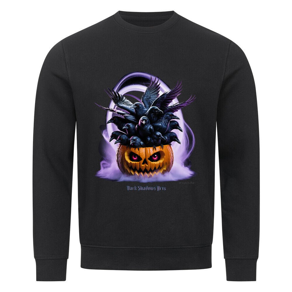Raven Pumpkin Glow - Premium Organic Sweatshirt | Sweatshirt | Dark Shadows Arts