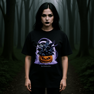 Raven Pumpkin Glow - VACANCY Oversized Shirt | T-Shirt | Dark Shadows Arts