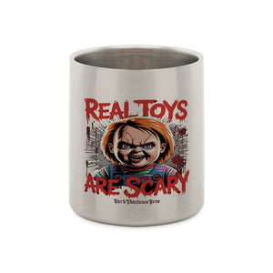 Real Toys Are Scary –Edelstahl - Tasse mit Karabiner | Mug | Dark Shadows Arts
