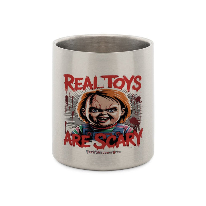 Real Toys Are Scary –Edelstahl - Tasse mit Karabiner | Mug | Dark Shadows Arts