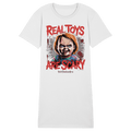 Real Toys Are Scary - Ladies Organic Shirt Dress - Ladies Organic Shirt Dress | Lady - Shirts | Dark Shadows Arts