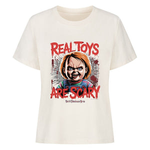 Real Toys Are Scary –Premium Organic Shirt Women | T-Shirt | Dark Shadows Arts