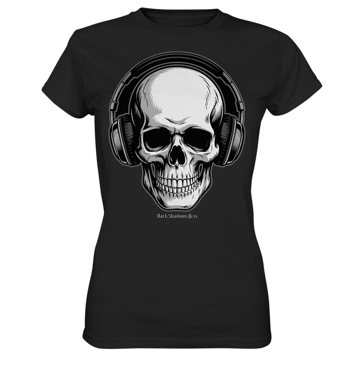Requiem in Beats – Totenkopf mit Ohrhörern für Musikrebellen - Ladies Premium Shirt | Lady - Shirts | Dark Shadows Arts
